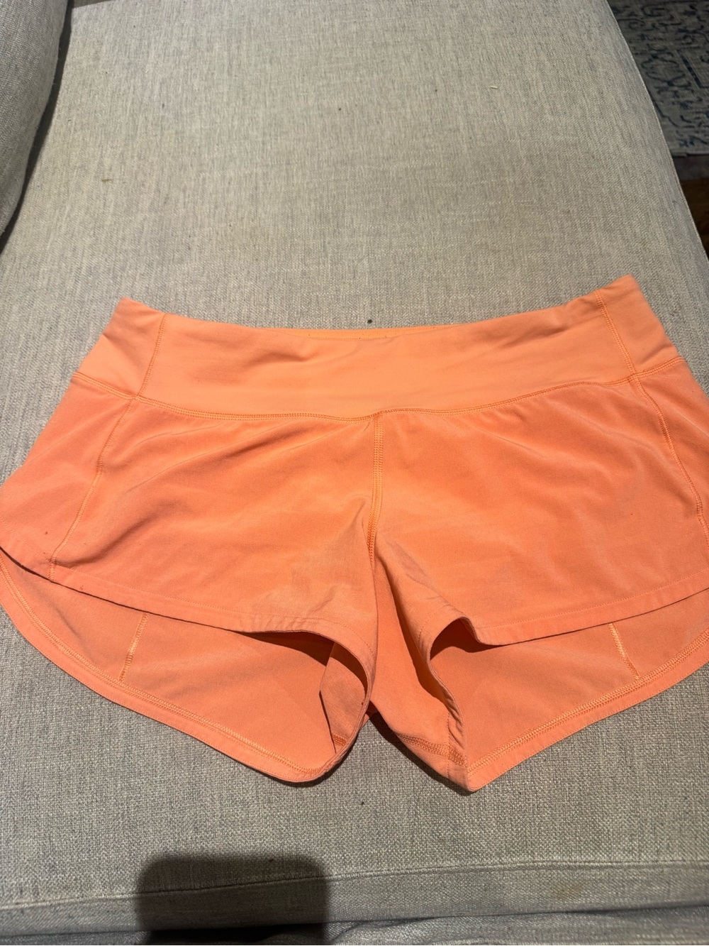 lululemon athletica coral-orange athletic shorts